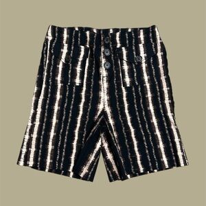 NEW INC International Concepts Boho Striped Print High Rise Shorts Brown Sz 4